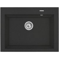 Pyramis Siros zlewozmywak granitowy 67x51,5 cm czarny 070094201