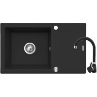 Pyramis Korfu zlewozmywak z baterią czarny 070167301BN