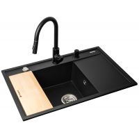 Pyramis Camea zlewozmywak z baterią czarny/czarny 070168401I