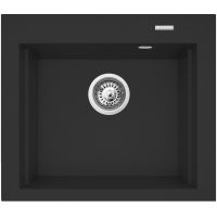 Pyramis Siros zlewozmywak granitowy 57x51,5 cm czarny 070169001