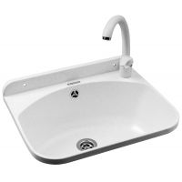 Pyramis Standard umywalka ogrodowa 46x36 cm biała i bateria Ossia 070178501 O