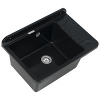 Pyramis Top umywalka ogrodowa 50,5x34,5 cm czarna nakrapiana 070179301