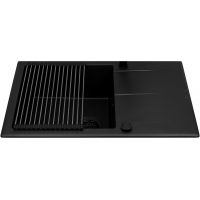 Pyramis Keros zlewozmywak granitowy 76x48 cm czarny 070247001