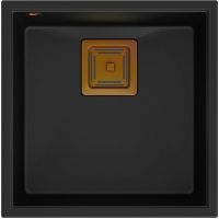 Quadron David 40 zlewozmywak 42x42 cm GraniteQ pure carbon/miedziany HQD4242U7-C1