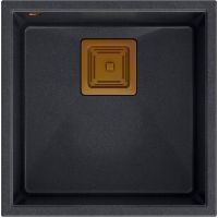 Quadron David 40 zlewozmywak 42x42 cm GraniteQ black diamond/miedziany HQD4242U8-C1