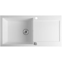 Sapho zlewozmywak granitowy 97x50 cm biały GR1611