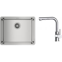 Zestaw Teka Be Linea RS15 50.40 zlewozmywak 54x44 cm z baterią kuchenną Oltens Myvat stal polerowana/chrom (115000005, 35205100)