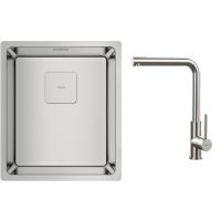 Zestaw Teka Flexlinea zlewozmywak stalowy 44x38 cm z baterią kuchenną Teka inox (115000015, 116020022)