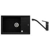 Zestaw Teka Stone 60 S-TG zlewozmywak 78x51 cm Tegranit onyks z baterią kuchenną Teka MTP 913 TG onyks (115330038, 46913020Q)