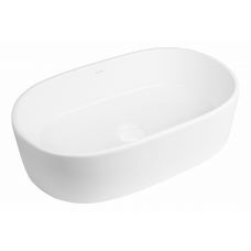 Oltens Lom umywalka 55x34 cm nablatowa owalna z powłoką SmartClean biała 40811000