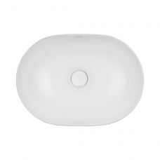 Oltens Hamnes Thin umywalka 49,5x35,5 cm nablatowa owalna z powłoką SmartClean biała 40819000