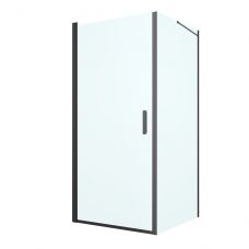 Oltens Rinnan kabina prysznicowa 90x100 cm prostokątna drzwi ze ścianką czarny mat/szkło przezroczyste 20217300