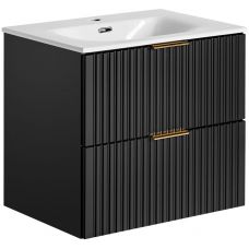 Zestaw Comad Adel Black umywalka z szafką 60 cm czarny/biały (ADELBLACK8260B2S, SKY608099)