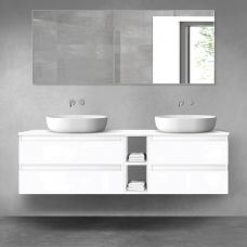 Oltens Vernal zestaw mebli łazienkowych 160 cm z blatem biały połysk 68633000