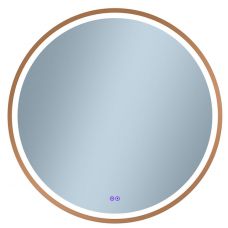 Venti Orion Red Gold lustro 60x60 cm okrągłe z oświetleniem z matą grzewczą miedź