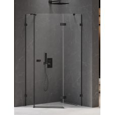 New Trendy Avexa Black kabina prysznicowa 100x80 cm pięciokątna prawa czarny mat/szkło przezroczyste EXK-3880