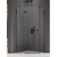 New Trendy Avexa Black kabina prysznicowa 100x80 cm pięciokątna lewa czarny mat/szkło przezroczyste EXK-3881