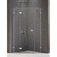 New Trendy Avexa kabina prysznicowa 90x90 cm pięciokątna lewa chrom/szkło przezroczyste EXK-3886
