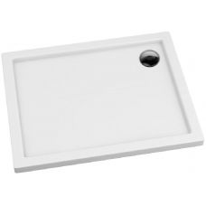 Schedpol Corrina brodzik 90x70 cm prostokątny Stonicryl biały 3.0254