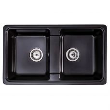 Sink Quality Sapphire Black zlewozmywak granitowy 79,5x46 cm czarny SAP.C.2KBO.X