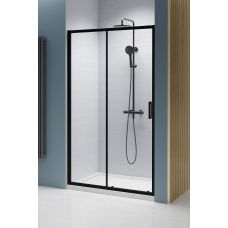 Radaway Premium Pro Black DWJ drzwi prysznicowe 130 cm rozsuwane czarny mat/szkło przezroczyste 1014130-54-01L