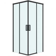Oltens Breda kabina prysznicowa 80x80 cm kwadratowa czarny mat/szkło przezroczyste 20005300