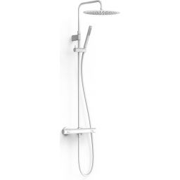 Tres Over-Wall zestaw prysznicowy ścienny termostatyczny z deszczownicą biały 19039302BM