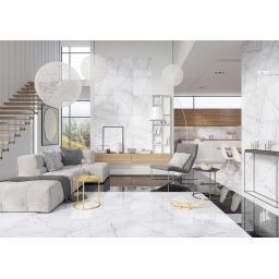 Ceramstic Mavros Bianco płytka podłogowa 60x60 cm biały połysk