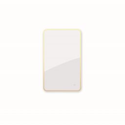 Oltens Nordlis lustro 60x100 cm prostokątne z oświetleniem od tyłu z matą grzewczą złoto szczotkowane 64120810