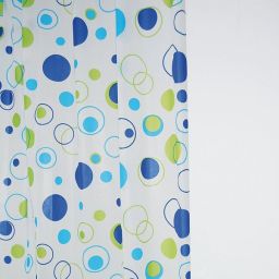 Aqualine zasłona prysznicowa 180x200 cm winyl biała/bąbelki ZV027