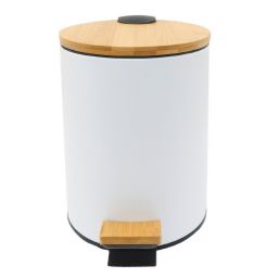 Aqualine Bambus kosz na śmieci 3 l biały BI006