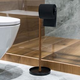AWD Interior stojak na papier toaletowy czarny/drewno AWD02071667