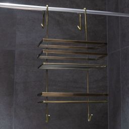 AWD Interior półka łazienkowa 25 cm podwójna złoto antyczne AWD02081708