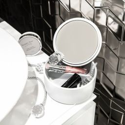 AWD Interior organizer na kosmetyki z lusterkiem biały AWD02091467