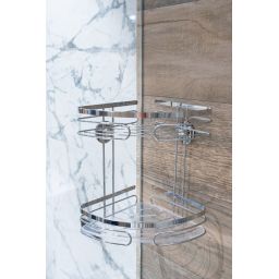 AWD Interior półka łazienkowa narożna podwójna chrom AWD02081421