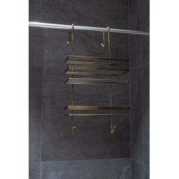 AWD Interior półka łazienkowa 25 cm podwójna złoto antyczne AWD02081708