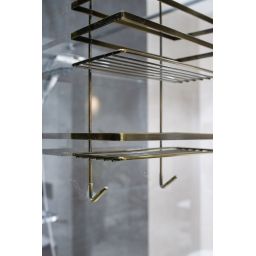 AWD Interior półka łazienkowa 25 cm podwójna złoto antyczne AWD02081708