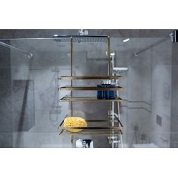 AWD Interior półka łazienkowa 25 cm podwójna złoto antyczne AWD02081708