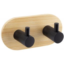 AWD Interior wieszak na ręcznik podwójny czarny/brązowy AWD02091764