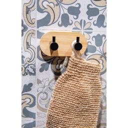 AWD Interior wieszak na ręcznik podwójny czarny/brązowy AWD02091764