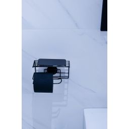 AWD Interior uchwyt na papier toaletowy z półką czarny AWD02091776