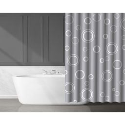 AWD Interior zasłona prysznicowa 180x180 cm poliester biały/szary AWD02101211