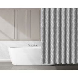 AWD Interior zasłona prysznicowa 180x180 cm poliester szary/biały AWD02101472