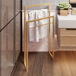 Baltica Design Aksel Gold wieszak na ręczniki 50 cm stojący złoty