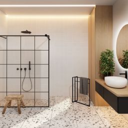 Baltica Design Evald wieszak na ręczniki 50 cm stojący czarny