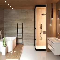 Baltica Design Kai wieszak na ręczniki 40x150 cm stojący drabina czarny