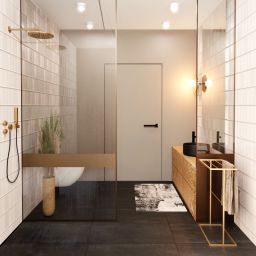 Baltica Design Narve Gold wieszak na ręczniki 50 cm stojący złoty