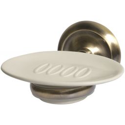 Bisk Deco mydelniczka mosiądz/biały 00405