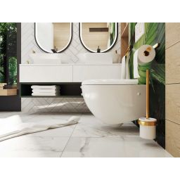 Bisk Nature szczotka toaletowa ścienna szkło/złoty 05911