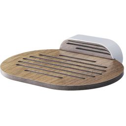 Bisk Bergen mydelniczka ścienna chrom/drewno 07053